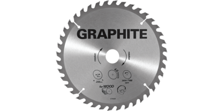 GRAPHITE Cirkelzaagblad 200 mm, 24 tands, Hout