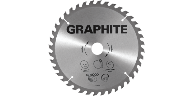 GRAPHITE Cirkelzaagblad 200 mm, 24 tands, Hout